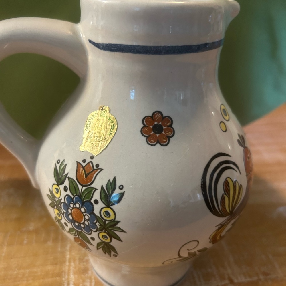 Vintage Handcrafted Ceramic Vase with Floral Design made in Western Germany - Picture 2 of 6
